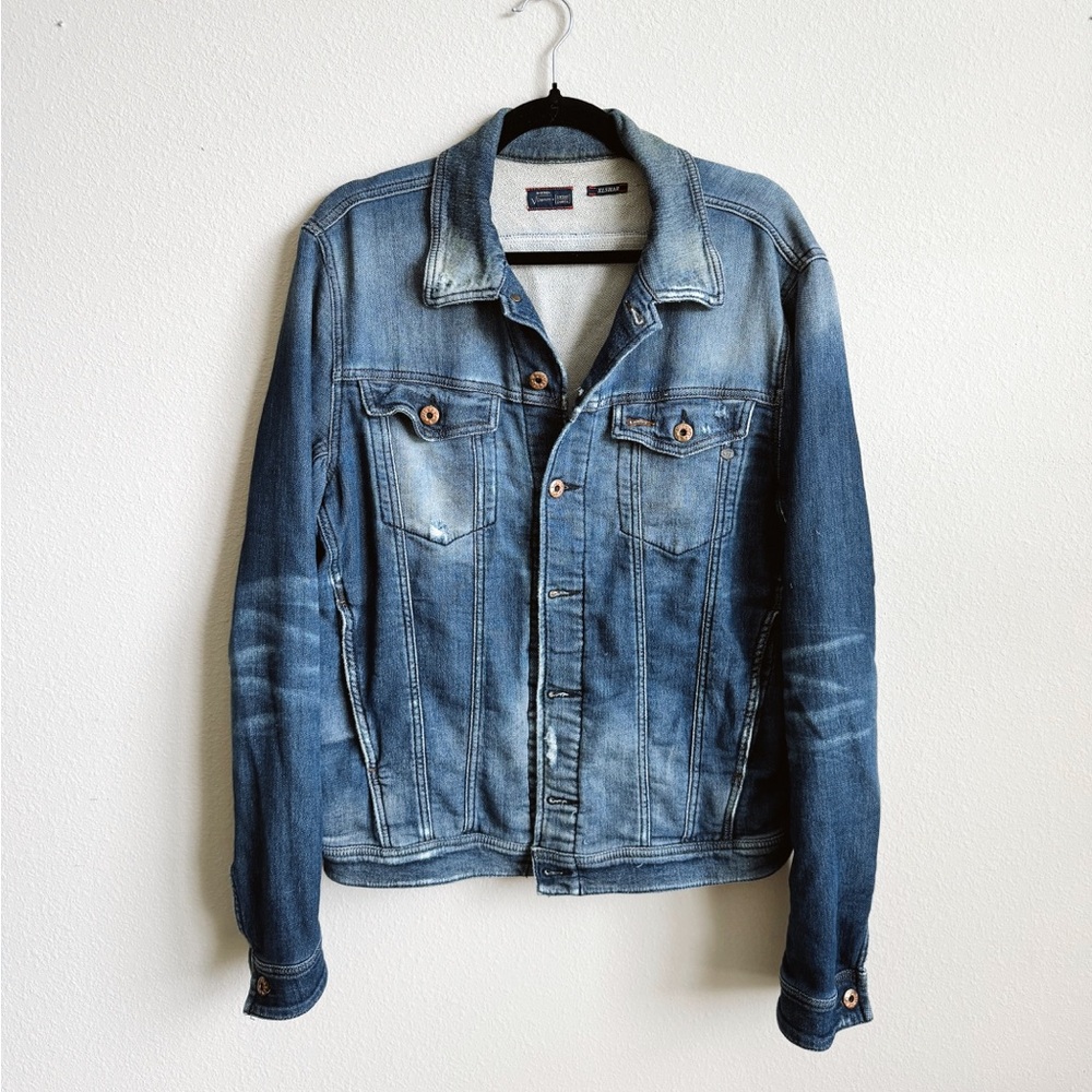 Diesel Faded Blue Denim + Sweat Pants Jacket